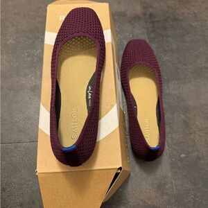 Rothy’s The Max Square flat, plum mesh